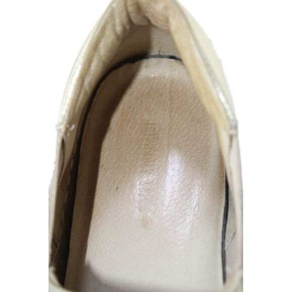 Johnny Was Womens Slip On Metallic Floral Embroidered Sneakers Gold Leather 37 - Picture 6 of 6